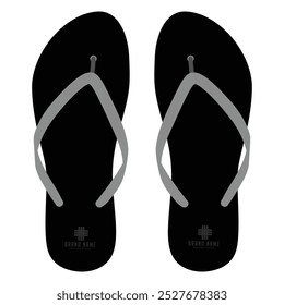 ilustração de modelo de flip flops preto