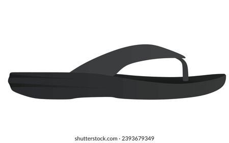 Black flip flops. vector illustration