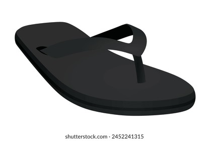 Black flip flops. vector illustration