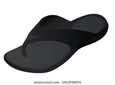 Black  flip flops. vector illustration