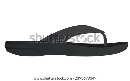 Black flip flops. vector illustration