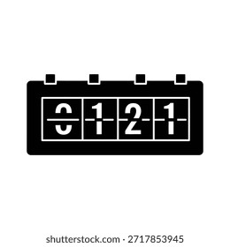 Marcador negro con números 0 1 2 1 dígitos retro
