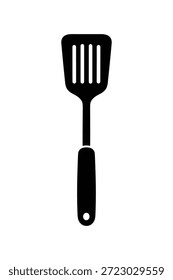 Herramienta de Vector flipper negro para cocinar. Icono de utensilios de cocina aislado en el fondo blanco para la marca del menú o gráficos culinarios.
