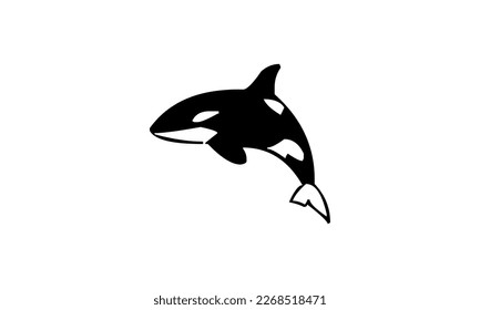 Black flock fish. School of fish. Logo template design. Vector illustration.