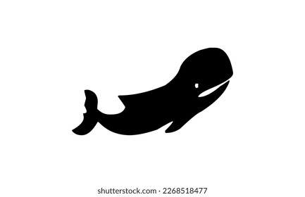 Black flock fish. School of fish. Logo template design. Vector illustration.