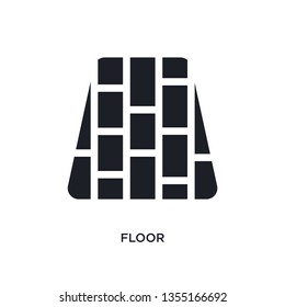 black floor isolated vector icon. simple element illustration from furniture & household concept vector icons. floor editable black logo symbol design on white background. can be use for web and