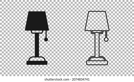 Schwarze Bodenlampe Symbol einzeln auf transparentem Hintergrund.  Vektorgrafik