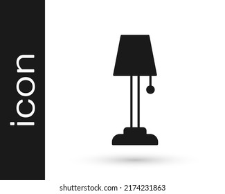 Black Floor lamp icon isolated on white background.  Vector