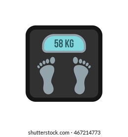 Black floor scales icon in flat style on a white background