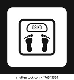 Black floor scales icon in simple style on a white background
