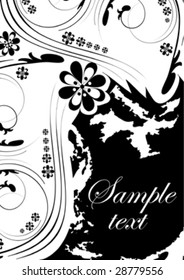black floral abstract design element