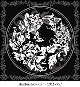 black floral background