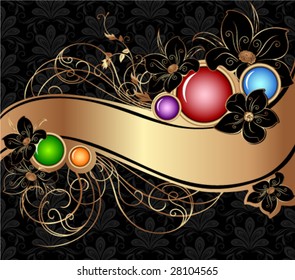 Black floral background