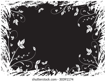 Black floral background