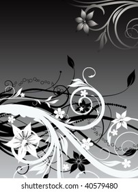 black floral background for design