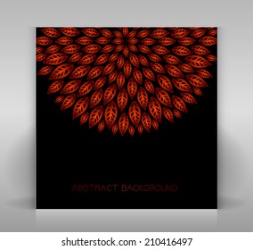 Black floral background. Template for card, flyer or other.
