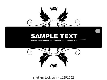 Black floral banner