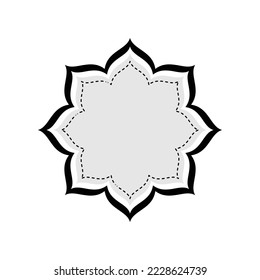 black floral border frame, a simple flat design