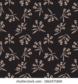 Color floral negro fondo de patrón sin costura para impresiones de moda, gráficos, fondos y artesanías
