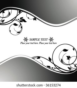 black floral card