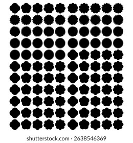 Black Floral and Circle Shape Silhouettes