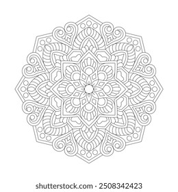 Black floral Common Design coloring book mandala design