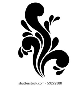 Black floral design element