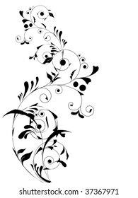 black floral element