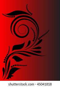 black floral element on gradient background