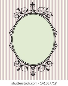 Black Floral Frame with copy space, Vertical shape