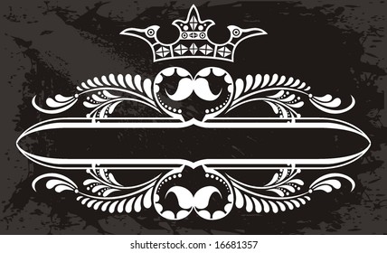 black floral label