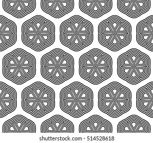 black floral on sacred geometry pattern. vector illustration. for design invitation, wallpaper, fabric