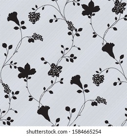 black floral pattern Flower pattern on background