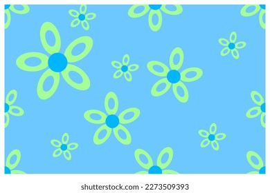 black floral pattern illustration with blue pastel colors