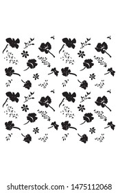 black floral pattern illustration vector