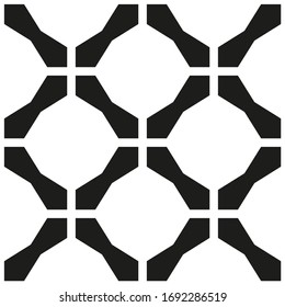 Patrón floral negro sobre fondo blanco. Diseño textil impecable.