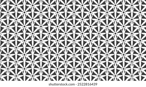 Black Floral Pattern, Seamless vector tile background