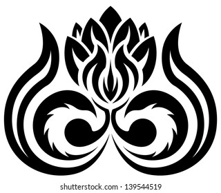 Black floral pattern, silhouette