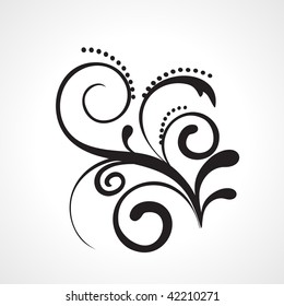 black floral pattern tattoo on white background