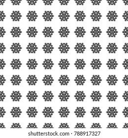 Black floral seamless pattern on white background