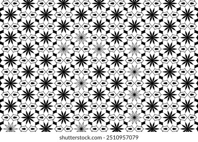 Black Floral Tile pattern Background