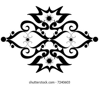 Black floral vector decorative element