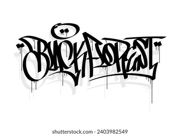 BLACK FLOREST word graffiti tag style