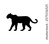 Black florida panther silhouette vector flat illustration design.