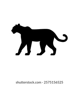 Black florida panther silhouette vector flat illustration design.