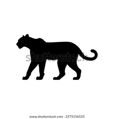 Black florida panther silhouette vector flat illustration design.