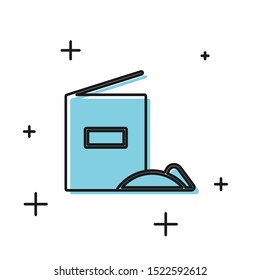 Black Flour pack icon isolated on white background.  Vector Illustration