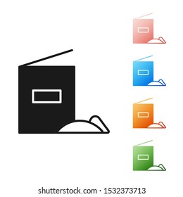 Black Flour pack icon isolated on white background. Set icons colorful. Vector Illustration