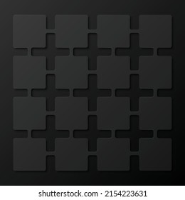 Black flowchart with square elements connected. Business diagram template