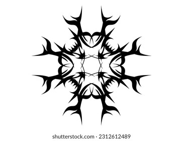 patrón floral abstracto de flor negra